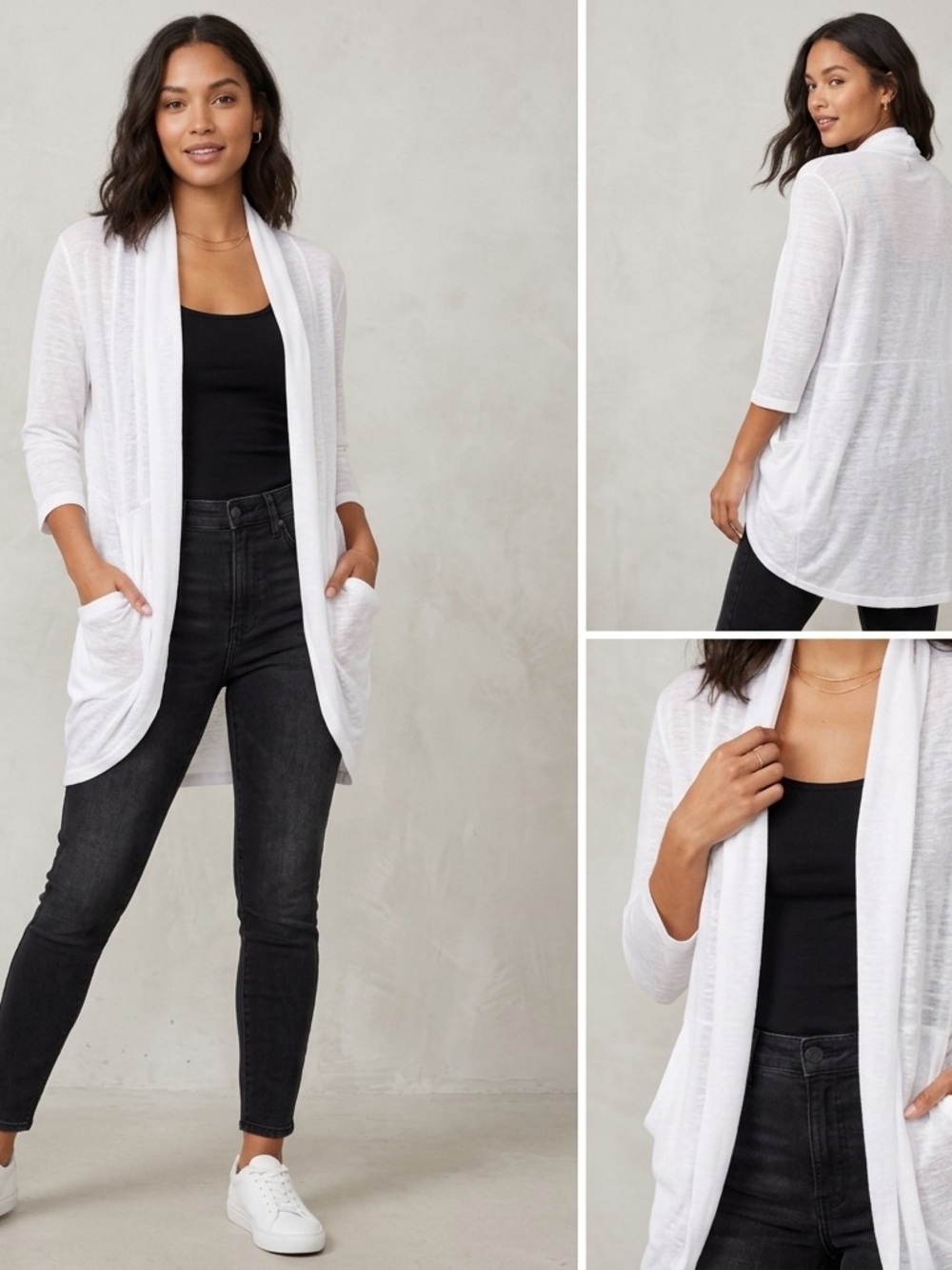PERIWINKLE white sheer open front SHRUG / summer shrug-small A++
